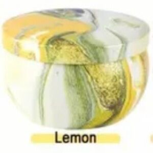2 2.5oz Marble-patterned Soy Wax Scented Candles; 1 Lemon & 1 Rosemary